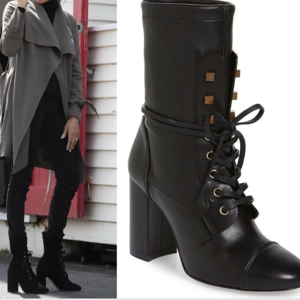 Chic Black Lace-Up Women's Boots